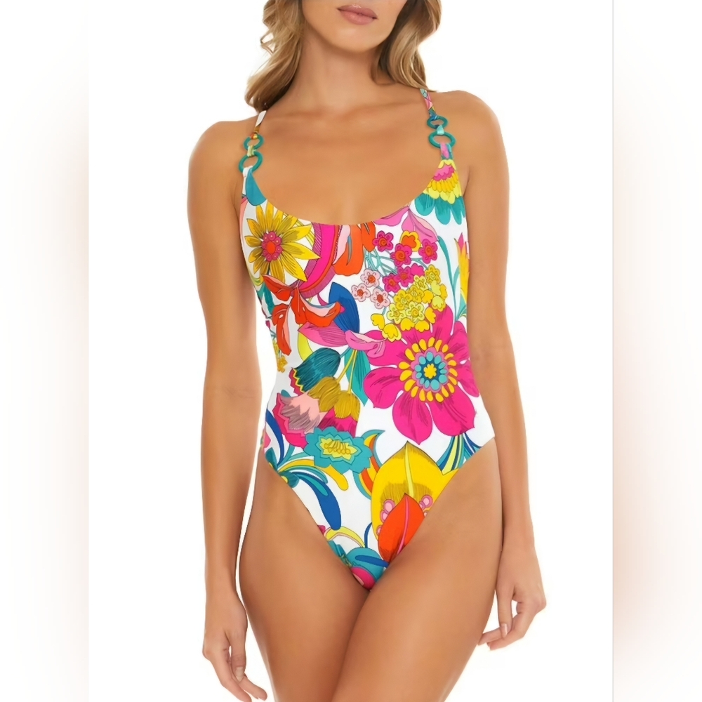 Trina Turk Women's Fontaine Twist Back Convertible One Piece Swimsuit